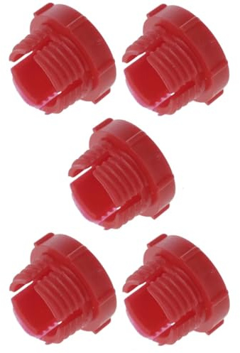 cyclingcolors 5x Abdeckkappen Kunststoff Blindbohrung Stopfen Blindstopfen Abdeckung BSP rot Hydraulisch, 1/4