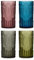 Dibor Set of 4 Embossed Highball Tumbler Glasses with Vintage Style Crest Embossed Finish