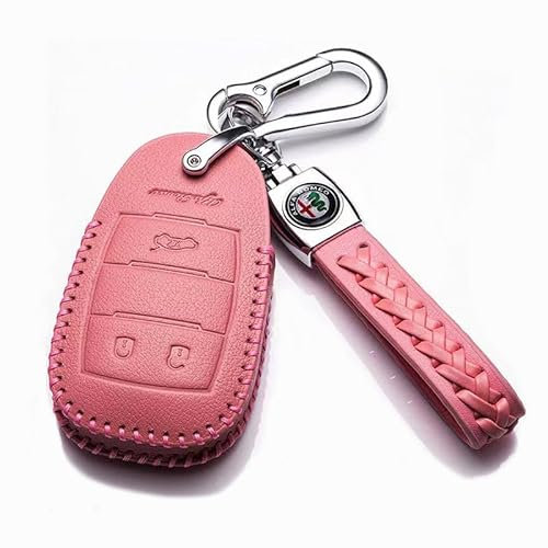 YHIKAHT Schlüsselanhänger für Auto, für Alfa Romeo Giulietta 2019 2020, Auto Schlüsselanhänger Leder Schlüsselband Geschenk, Autoschlüssel Anhänger,A-OneSize
