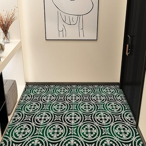 Alwayspon Smaragdgrün Vinyl-Bodenbelag, selbstklebend, Wandfliesen-Aufkleber, Spritzschutz, 12 x 20 cm, PVC, Traditionell, Bodenaufkleber