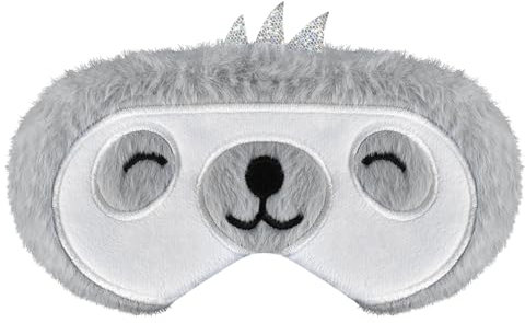 VerteLife Schlafmaske, Weiche Flusen Augenmaske Reisen Nickerchen Augenbinde Neuheit Cartoon Schlafen Augenmaske Augenabdeckung für Kinder Erwachsene Jungen und Mädchen (Faultier,Weiß)