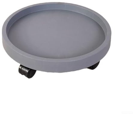 Besttoolifes Pflanzenroller mit Rädern, 400 mm, extra groß, robust, Roll-Caddy für drinnen und draußen, bewegliches Tablett für Töpfe, Bäume, Vasen, Fässer bis zu 22,7 kg, Grau