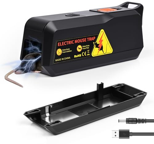 Ratte-Souris électrique, Réutilisable Ratte-Souris Domestique, Ratte-Souris Humaine électronique Haute efficacité Piege a Rat Electrique pour Cuisine Jardin Maison Grenier Garage