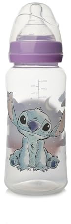 DISNEY BABY Lilo & Stitch - Biberon 360 ml Anti-Coliques - Tétine À Débit 3 Positions - Biberon 0-6 mois et +