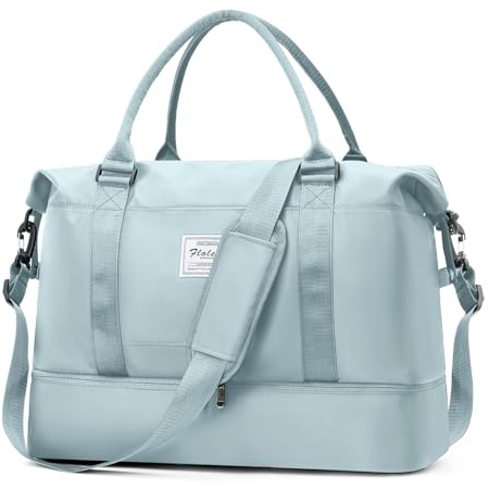 Large Weekend Overnight Bag Carry on Holdall for Women Travel Duffel Sport Gym Tote Mum Hospital Bags with Shoe Compartment 50L,A03-Army Green