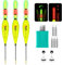 THKFISH 3 Stück LED Angelposen Posen Mit Bissanzeiger Fishing Posen Set Mit Gravity Sensing Und Basis Leuchtpose Angelposen Forellenposen Angel Zubehör (Gelb-Bleiverbrauch 20g)