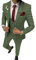 Solovedress Costume pour homme 3 pièces classique à carreaux pour homme, veste, pantalon, gilet pour mariage et affaires, vert olive, M