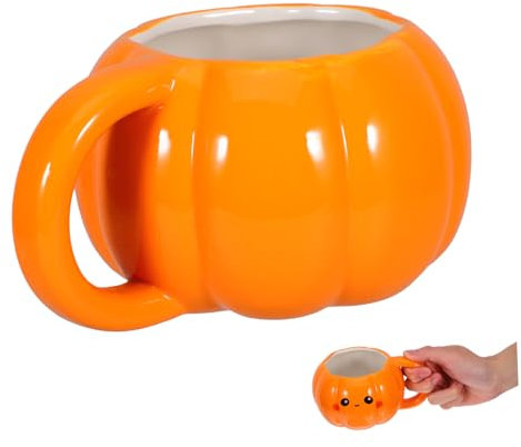 CLISPEED Taza de Cerámica de Calabaza para Halloween Taza Aestética con Linda para Bebidas Estacionales y Decoración de Acción de Gracias Capacidad