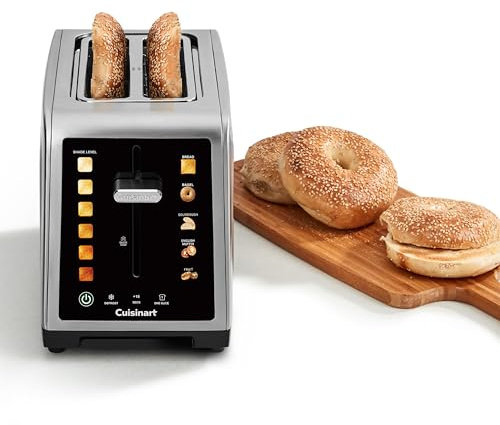 Cuisinart SimpliTouch XL Farb-Touchscreen 2-Scheiben-Toaster | Extra-große Schlitze | Farb-Touchscreen-Display | High-Lift QuickView™ | Brot-, Bagel-, Sauerteig-, Muffin- & Früchtebrot-