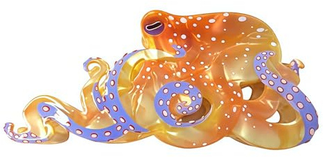 Yamobi Haarklammer Groß Octopus Clips Orange – Acetate Hair Clip, Ocean Haarspange, Hair Claw für Damen, Haarklammern Groß, Haarclips für dickes & dünnes Haar