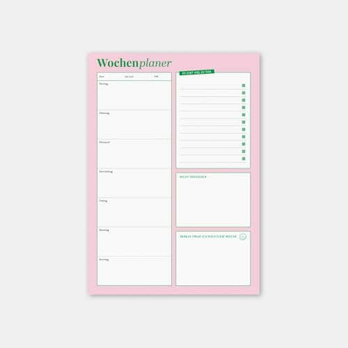 Odernichtoderdoch Notizblock A4 Wochenplan - Deine Wochenplanung im Überblick, alle Termine & To-Do`s auf einen Blick, schlichtes Design