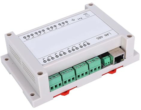 Ausla Módulo de Interruptor de relé de 8 Canales, Controlador IP Ethernet con Servidor Web, 8 Canales de relé 250 V CA 10 A para Automatización del Hogar Inteligente (WHITE)