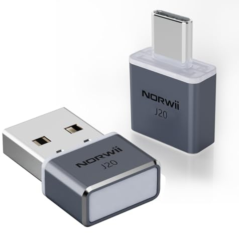 Norwii Undetectable Metal USB Mouse Jiggler, Mouse Mover for PC Mac Windows | ①Mini Automatic Mouse Wiggler②Touch Control③3 Colour Modes④ON/Off⑤Keep PC/Laptop Awake⑥Prevent Sleep for PC/Mac/Windows