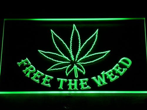 ADVPRO 404-g Free The Weed Marijuana High Life LED Light Sign Barlicht Neonlicht Lichtwerbung