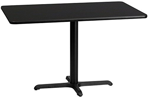 Flash Furniture Stiles 30'' x 48'' Rectangular Black Laminate Table Top with 23.5'' x 29.5'' Table Height Base