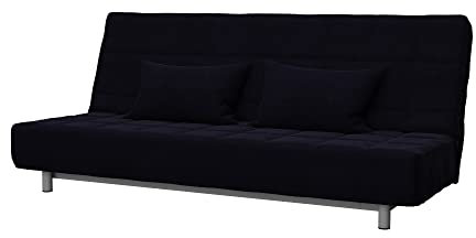 Soferia Sofabezug Kompatibel Mit BEDDINGE 3-er Bettsofa Sofaüberwurf Sofaschoner Cover Kratzfest Hydrophobie Allergenfrei Elegance Schwarz
