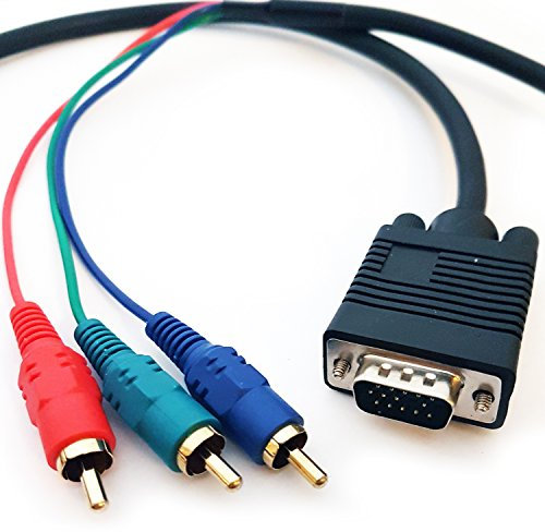 Loops 3m VGA Male to 3 RCA RGB/Component Plug Cable - YpbPr PC/Laptop Video Patch Lead
