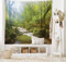 ABAKUHAUS Waldgebiet Wandteppich, Waldszene im Golitha Falls Naturreservat am Fluss Fowey Cornwall England, aus Weiches Mikrofaser Stoff Wand Dekoration Für Schlafzimmer, 150 x 110 cm, Waldgrün Braun