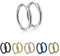 Treuheld® | Runde Creolen/Ohrringe aus medizinischem Edelstahl | 12mm | Silber | Schmale Klappcreolen für Damen und Herren | Set/Paar