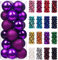 Emopeak 24Pcs Christmas Balls Ornaments for Xmas Tree - Shatterproof Hanging Balls for Holiday Wedding Party Decoration (Purple, 1.2-3.1CM)