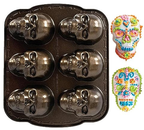 3D Totenkopf Kuchenform Halloween Schädelform Backform Aus Aluminium, Totenkopf Muffinform Skelett Backformen Halloween Backbleche Für DIY Halloween Schokolade, Süßigkeiten, Gelee, Kuchen