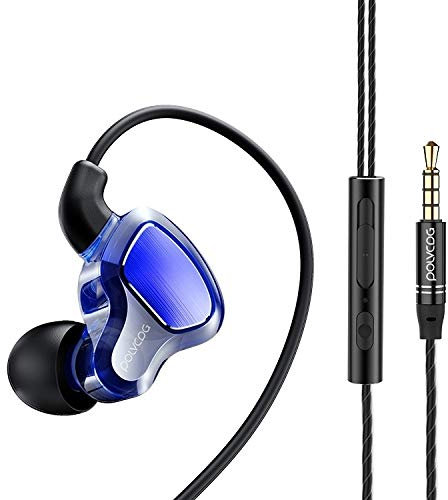 LWL ACD POLVCDG D6T 3,5 mm Interfaz Doble círculo en Movimiento en el oído estéreo con Cable Auriculares for Xiaomi/OPPO/Huawei/Vivo, aumentó la versión de sintonización (Negro)