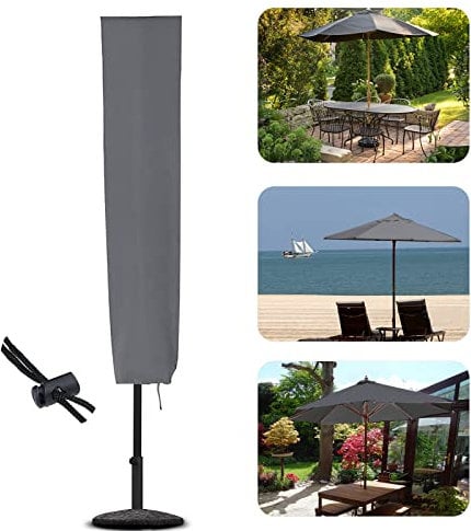 Housse de protection pour parasol de terrasse - 153 x 30 x 30 cm - Imperméable et résistante aux déchirures - Revêtement en PVC Oxford 600D - Gris