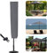 Housse de protection pour parasol de terrasse - 153 x 30 x 30 cm - Imperméable et résistante aux déchirures - Revêtement en PVC Oxford 600D - Gris
