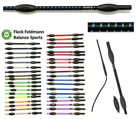 JA Horse Fleck Feldmann Balance Sports Dressurgerte Gerte Reitgerte (110 cm, schwarz-Azur blau)