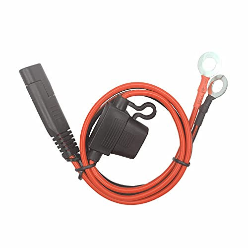 O-Ring Terminal-Kabel, SAE-Anschluss, SAE-Stecker auf Akku-Ladekabel, Solarpanel, Kabelring, Kabelbaum-Verlängerungsadapter, 2-poliger Schnellanschluss und Trennung mit 15-A-Sicherung (1)