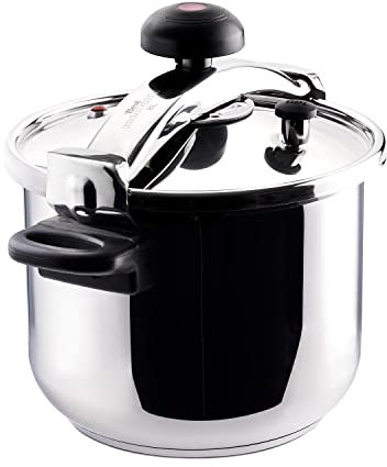Taurus Classic Moments 8L - Pentola a pressione, capacità 8L, valvola di regolazione della pressione, tocco freddo, per tutti i fornelli, lavabile in lavastoviglie, chiusura con manopola girevole
