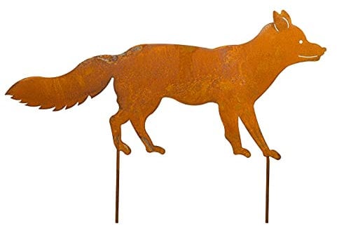 Blümelhuber - Edelrost Dekofigur Fuchs Gartenstecker Metall - Waldtiere als Rost Deko für Garten - Naturrost als Außen Dekoration