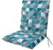 Doppler Auflage Niederlehner Living Kreis Blau I Gartenstuhl-Polster 100x48x6cm aus Baumwolle & Polyester I Sitzauflage weich & bequem I Sitzkissen zum Festbinden an Gartenstuhl