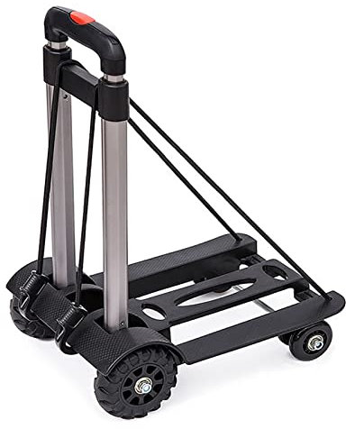 Hengqiyuan Sackkarre Klappbar Aluminium Transportwagen/Gepäckwagen,Komfortable & klappbare, für Umzug oder Getränkekisten,Silber