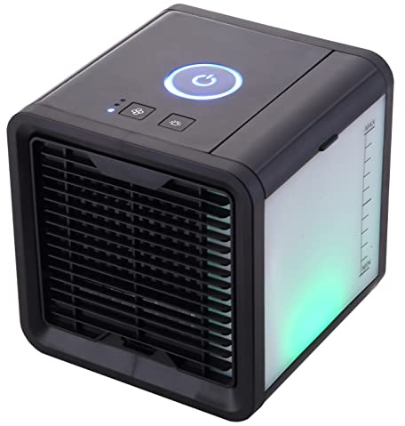 Rafraîchisseur d’Air DOMAIR COOL CUBE MINI – Portable 750 ml – Ventilation & Brumisation – Silencieux & Compact – 3 Vitesses – Pour Bureau, Chambre, Table – Noir