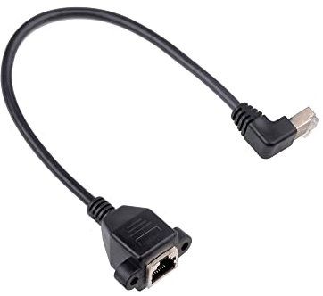 euroharry Cavo di prolunga Ethernet, RJ45 maschio a femmina, montaggio a piastra a vite, CAT6/5e/5, schermato, cavo di prolunga LAN di rete (angolo verso il basso)