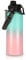 Volhoply 1200ml Insulated Water Bottles Paracord Handle, Stainless Steel Bottle with Spout Lid, Double Walled Travel Water Cups with Wide Mouth, Reusable Water jug for Adults (Green Pink, 1 Set)