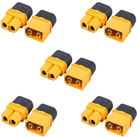 5 Paar Amass XT-60 XT60H Stecker Männlich und Buchse Steckeradapter mit Kunststoffgehäuse für RC Lipo Akkuo (XT60H)