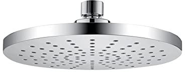 Klobvtt 20,3 cm runder Duschkopf, Fester Regenduschkopf, 304 Edelstahl-Hochdruck-Top-Spray-Overhead-Badezimmer-Regendusche, 360 ° Winkel verstellbar, Beschichtung