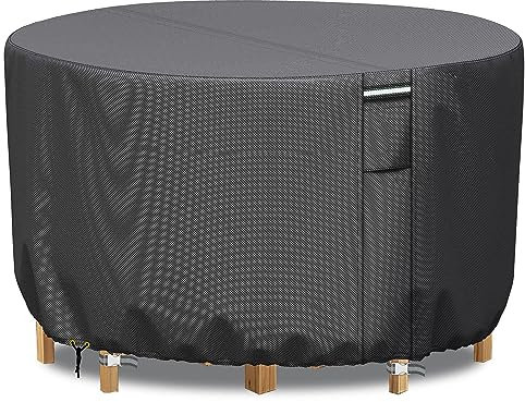 RICHIE Gartenmöbel-Abdeckungen, wasserdicht, 230 x 90 cm, strapazierfähig, 600D Oxford-PVC, atmungsaktive Beschichtung für Möbelsets, Terrassentischabdeckung, Grau