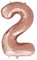 Joyloons Giant number 2 Rose Gold balloon, birthday anniversary parties, 101cm