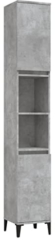 vidaXL Bathroom Cabinet Concrete Grey 30x30x190 cm Engineered Wood