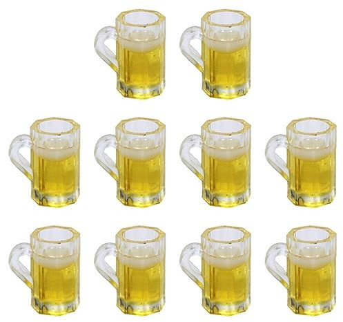 Kichvoe 10st Bierkrug-modell Bierkrugfiguren Decoraciones Para Sala De Casa Heimzubehör Mini- Mini-bierbecher Bierglasmodell Getränkekühlschrank Wohnkultur Modellieren Harz Schnapsglas