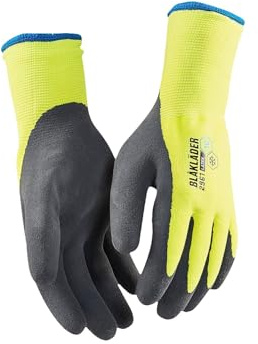 BLAKLADER Lot de 6 paires - Gants artisan doublés latex trempé 2961 - Jaune fluo 7 - Gants de travail