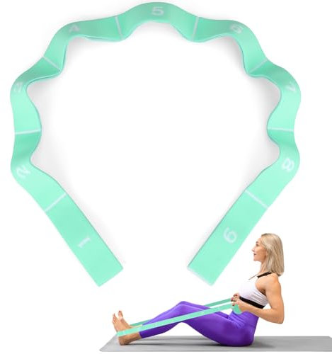 MOCOBO Bandas elásticas de resistencia, bandas elásticas de fitness y bandas de yoga para estiramiento de la banda Ceinture elásticas con correa elástica (menta verde)