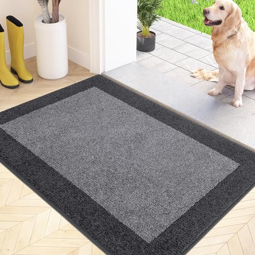 FCSDETAIL Dirt Trapper Indoor Door Mat 60 x 90 cm, Non-slip Entrance Rug, Machine Washable Dog Doormat, Inside Floor Mat for Entryway, Muddy Shoes & Paws