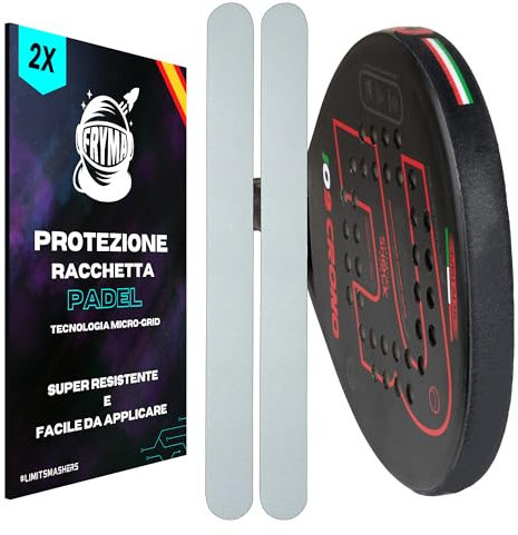 FRYMA Protezione Racchetta Padel Pack da 2 Paracolpi Copri Testa Trasparente Protettore Universale per Tutte Le Pale di Paddle Protezione Ruvida, Leggera, Resistente e Facile da Sostituire