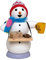 Kuhnert Rauchmann/Räucherfigur aus Holz - Schneemann als Stollenbäcker - ca. 13 cm - Made in Germany