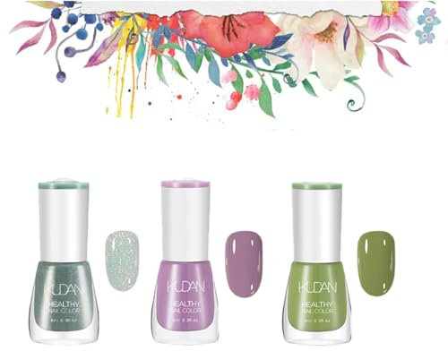 Nail Polish Set 3PCS, Elegant Holographic Nail Polish, Suitable for Female DIY Nails at Home-No Ultraviolet Nail Polish, DIY Nail Polish-Quick-Drying and Long-Lasting & Nude Nail Polish & Shiny