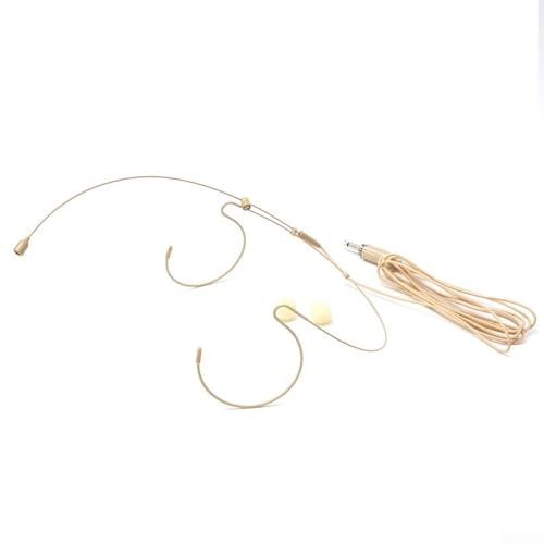 Mic Lapel Microphone Lavalier Microphone, Double Earhook Headset Mic Headworn Microphone For Lectures, Live Performance, Theater(A)